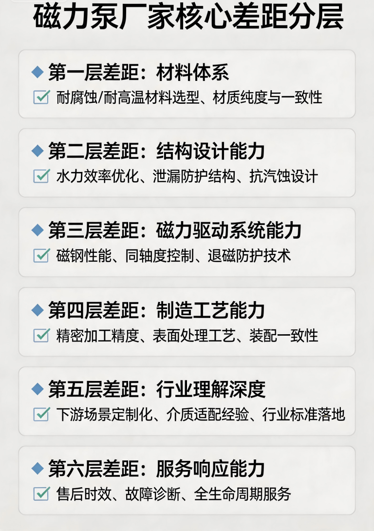 磁力泵厂家之间真正的差距在哪里？