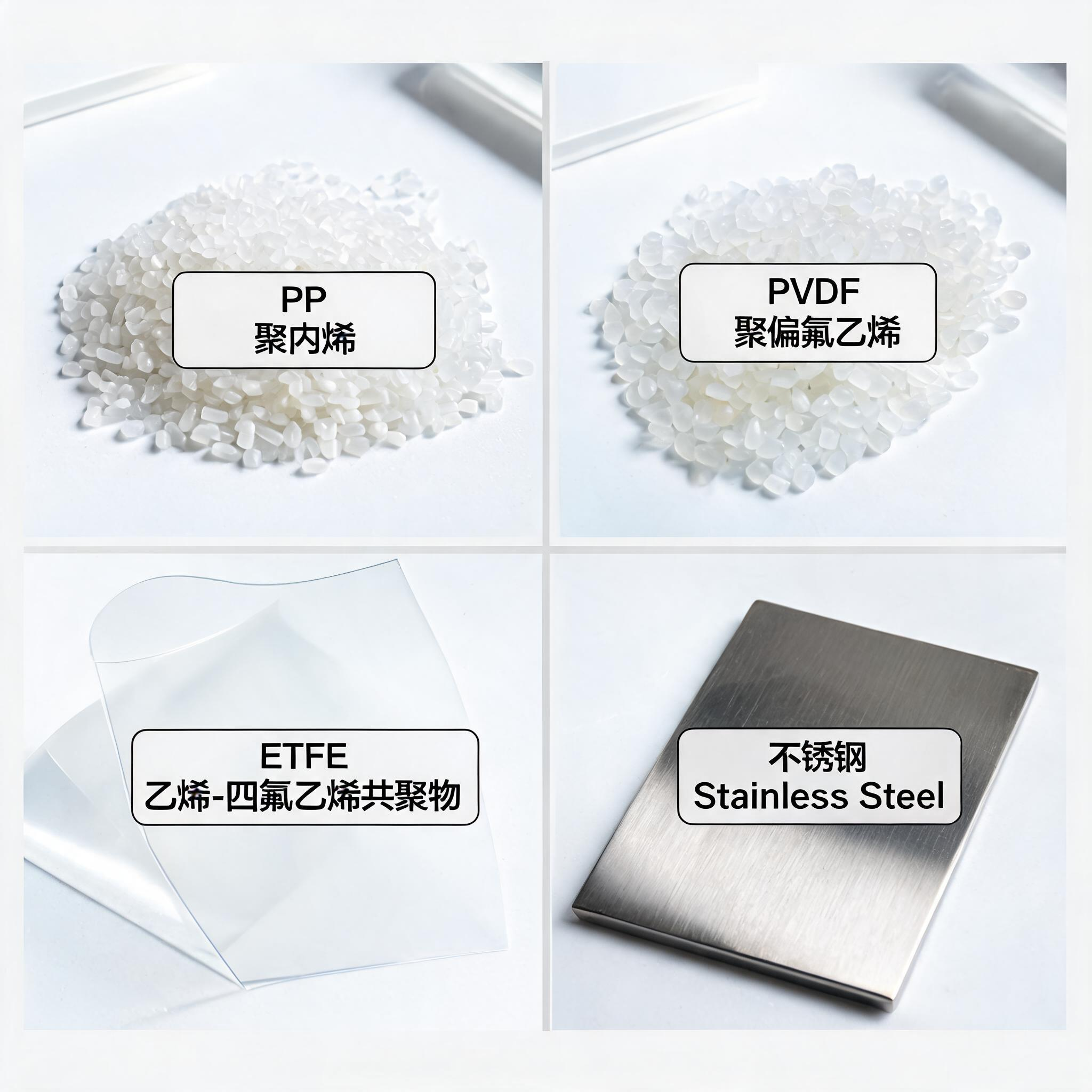 PP、PVDF、ETFE、不锈钢材料在耐腐蚀化工泵中的应用区别