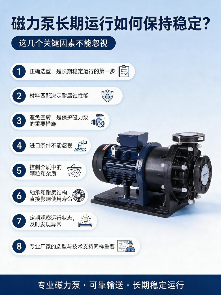 磁力泵长期运行如何保持稳定？这几个关键因素不能忽视