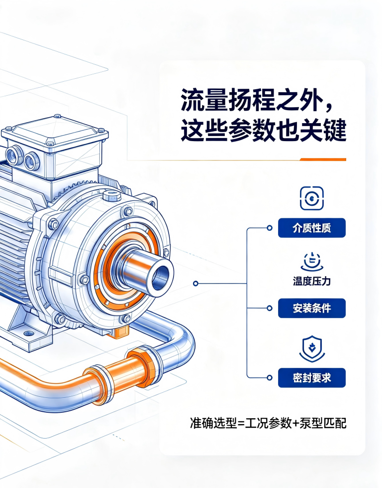 客户只提供流量和扬程,磁力泵厂家其实还不能直接完成准确选型。
