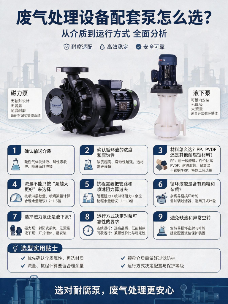 废气处理设备配套泵怎么选？从介质到运行方式全面分析