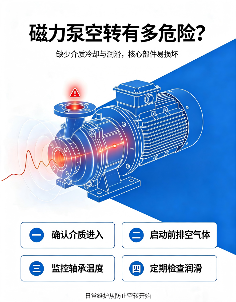 磁力泵为什么不能空转？日常维护方法