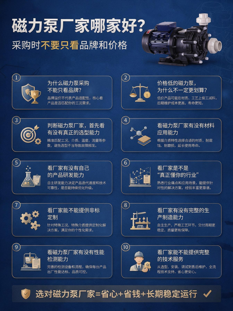 磁力泵厂家哪家好？采购时不要只看品牌和价格
