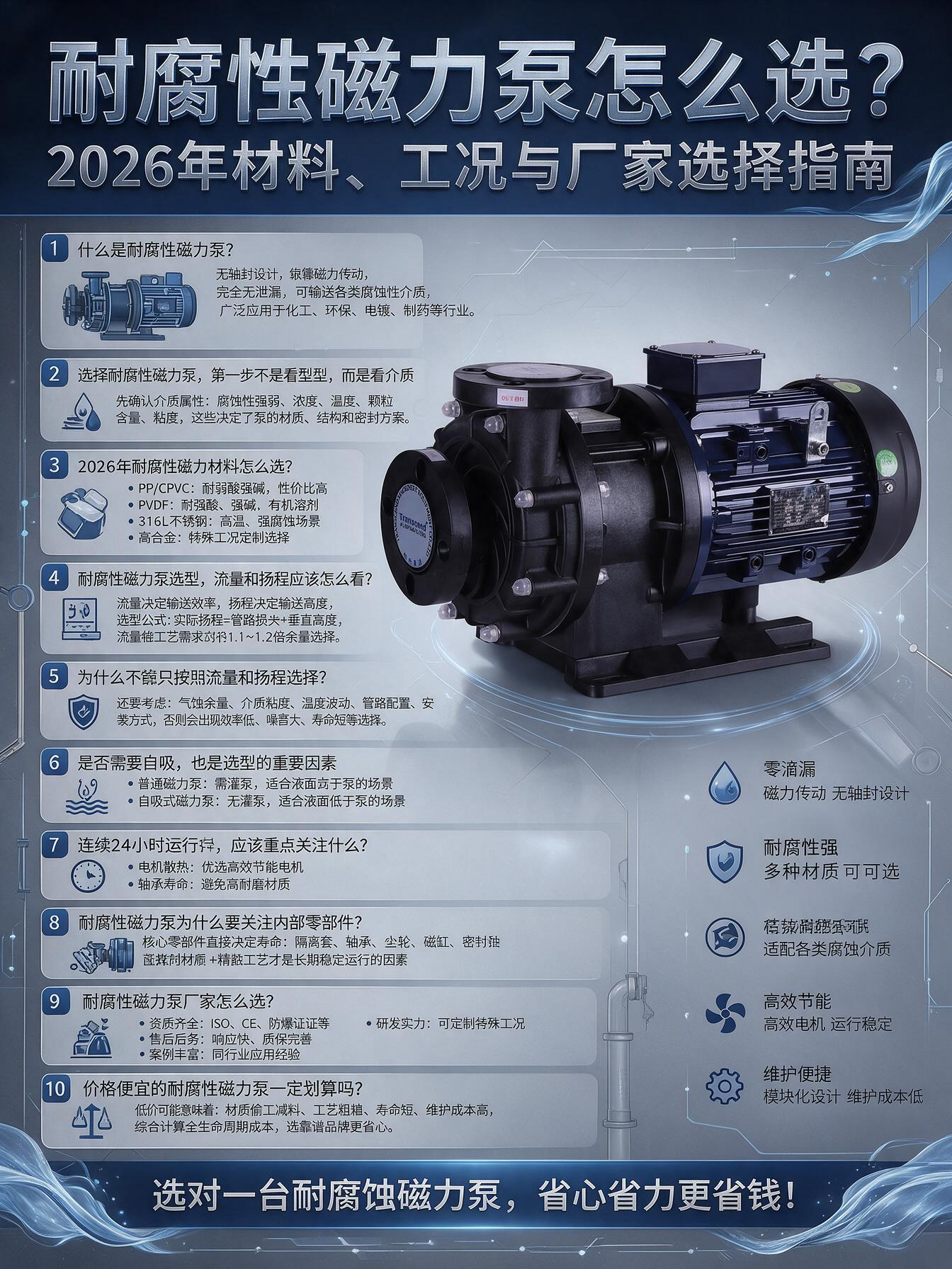 耐腐蚀磁力泵怎么选？2026年材料、工况与厂家选择指南